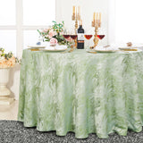 Round Polyester Tablecloth 120 Seamless Mirage Jacquard Sage Green