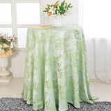 Round Polyester Tablecloth 120 Seamless Mirage Jacquard Sage Green