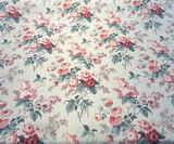 Waverly Emma'S Garden Rosewood Cotton Fabric - Floral Birds, Beige Background, 54" Width, 18" Vertical Repeat, 13.5" Horizontal Repeat (1 Yard)