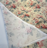 Waverly Emma'S Garden Rosewood Cotton Fabric - Floral Birds, Beige Background, 54" Width, 18" Vertical Repeat, 13.5" Horizontal Repeat (1 Yard)
