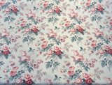 Waverly Emma'S Garden Rosewood Cotton Fabric - Floral Birds, Beige Background, 54" Width, 18" Vertical Repeat, 13.5" Horizontal Repeat (1 Yard)