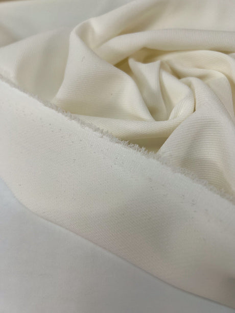 White Stretch Knit Polyamide Viscose Elastane Blend