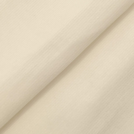 White Cotton Lycra Corduroy Fabric - White, 60" Width