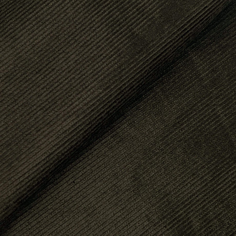 Dark Brown Cotton Lycra Corduroy Fabric - Dark Brown, 60" Width