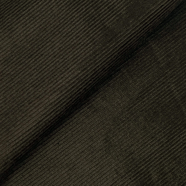 Dark Brown Cotton Lycra Corduroy Fabric - Dark Brown, 60" Width