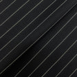 Black Stripe Super 120S Merino Wool Fabric - Black Stripe, 60" Width