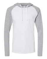 LAT Men's Fine Jersey Hooded Long Sleeve Raglan T-Shirt