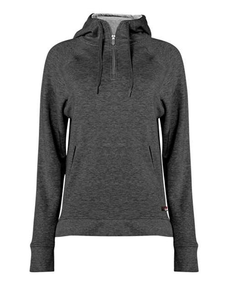 Badger Women's FitFlex French Terry Quarter-Zip Hooded Pullover