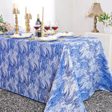 Jacquard Rectangular Tablecloth 90x132 Royal Blue