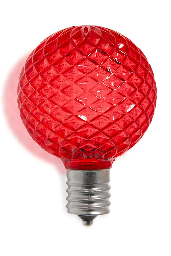 G50 Wonderful LED SMD Bulb (25 bulbs/bag) - Faceted, Red