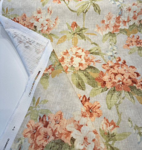 Waverly Elsa Nectar Cotton Fabric - Orange Floral, 54" Width (1 Yard)