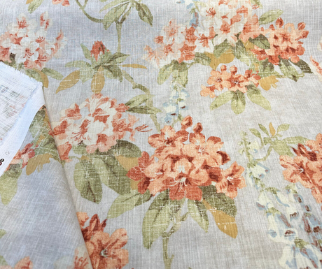 Waverly Elsa Nectar Cotton Fabric - Orange Floral, 54" Width (1 Yard)