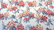 Waverly Elsa Indienne Cotton Fabric - Red Blue Floral, 54" Width, 25.25" Vertical Repeat, 27" Horizontal Repeat (1 Yard)