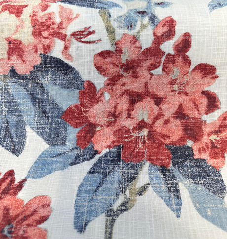 Waverly Elsa Indienne Cotton Fabric - Red Blue Floral, 54" Width, 25.25" Vertical Repeat, 27" Horizontal Repeat (1 Yard)