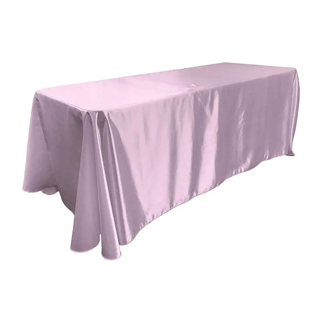 Lilac Bridal Satin Rectangular Tablecloth 90 x 132″