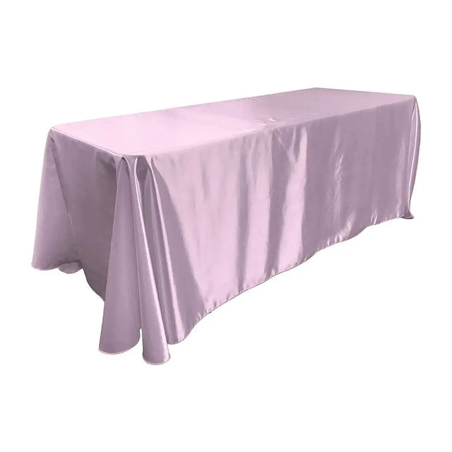 Lilac Bridal Satin Rectangular Tablecloth 90 x 132″