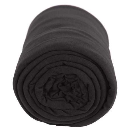DTY Double Brushed Poly Spandex Knit Fabric Black