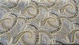 Sunbrella Coachella Desert Paisley Solution-Dyed Acrylic Fabric - Cream, Taupe, Beige, Gold, Charcoal Paisley Pattern, 54" Width (1 Yard)