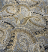 Sunbrella Coachella Desert Paisley Solution-Dyed Acrylic Fabric - Cream, Taupe, Beige, Gold, Charcoal Paisley Pattern, 54" Width (1 Yard)