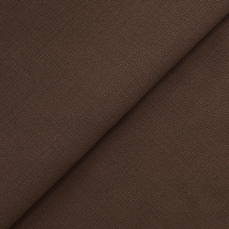 Machine Washable Chocolate Brown Tropical Wool Blend Fabric - Chocolate Brown, Tropical, 60" Width