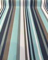 Helena Mist Blue Stripe Acrylic Fabric - Mist Blue, Gray, Dark Blue, Teal Stripes, 54" Width (1 Yard)