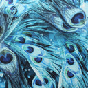 BZ Digital Flip Polyester Spandex Fabric - Multi-Color Peacock Feather Brazilian Print, 60" Width (1 Yard)