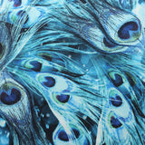 BZ Digital Flip Polyester Spandex Fabric - Multi-Color Peacock Feather Brazilian Print, 60" Width (1 Yard)