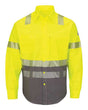 Bulwark Men's Hi-Visibility Color Block Uniform Shirt - EXCEL FR ComforTouch 7 oz.