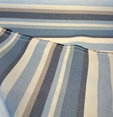 Sunbrella Scope Cape Solution Dyed Acrylic Fabric - Blue, Tan, Brown, Beige, Black Stripes, 54" Width (1 Yard)