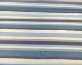 Sunbrella Scope Cape Solution Dyed Acrylic Fabric - Blue, Tan, Brown, Beige, Black Stripes, 54" Width (1 Yard)