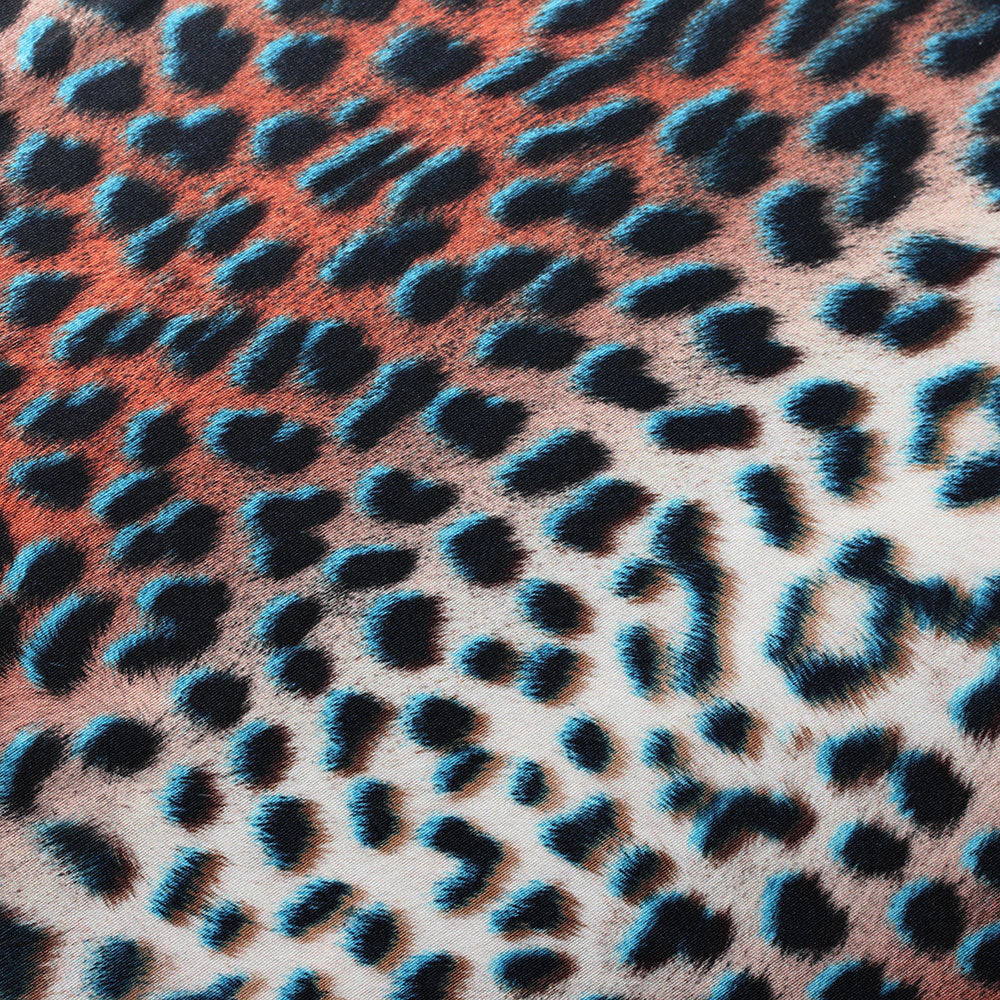 BZ Digital Flip Polyester Spandex Fabric - Multi-Color Peacock Feather Brazilian Print, 60" Width (1 Yard)