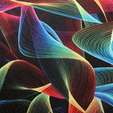 BZ Digital Flip Polyester Spandex Fabric - Multi-Color Peacock Feather Brazilian Print, 60" Width (1 Yard)