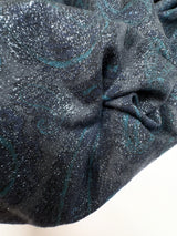 Cotton Stretch Knitted Fabric in Gray Blue Print