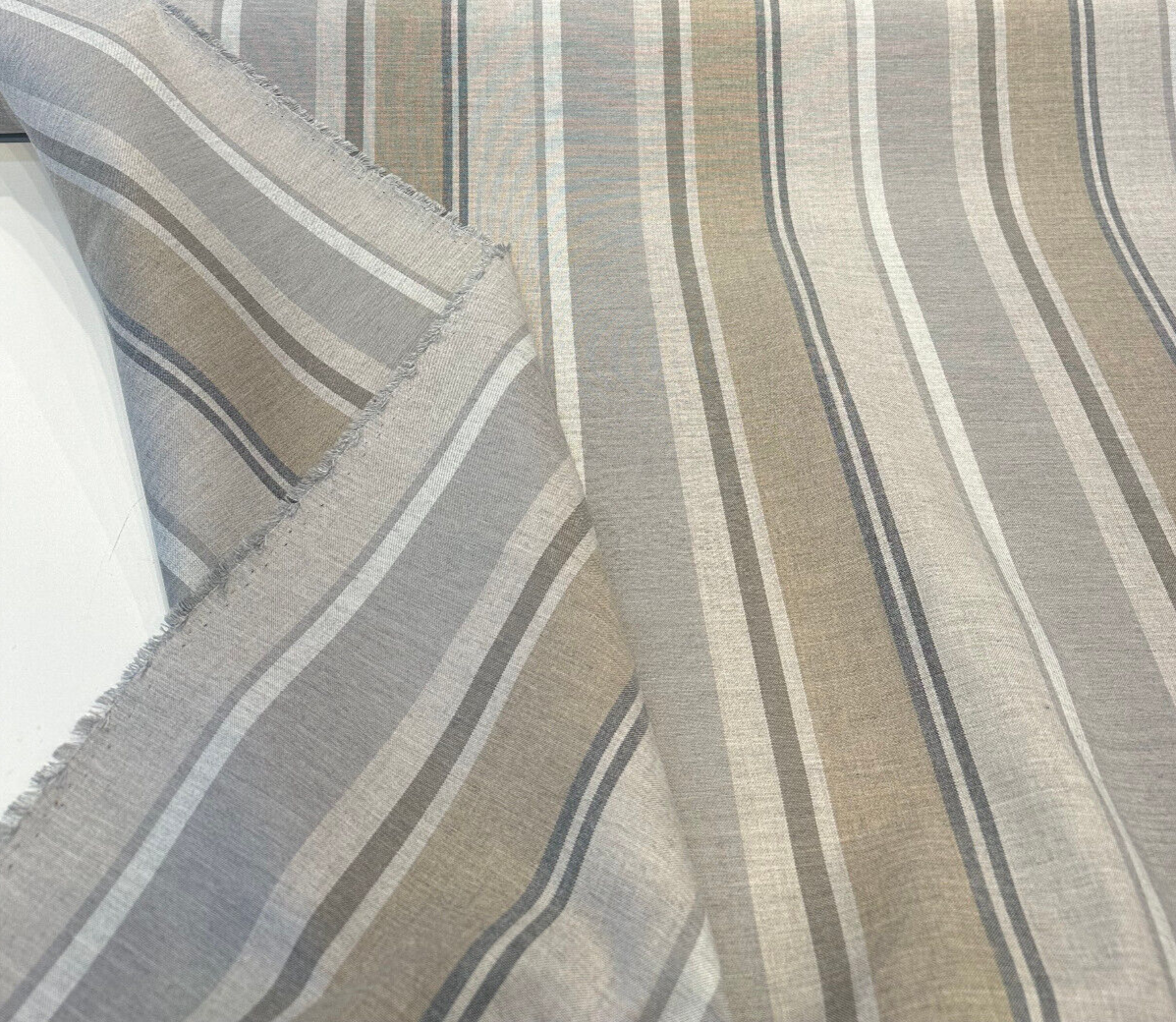 Trusted Fog Acrylic Fabric - Gray Stripe, 54" Width (1 Yard)