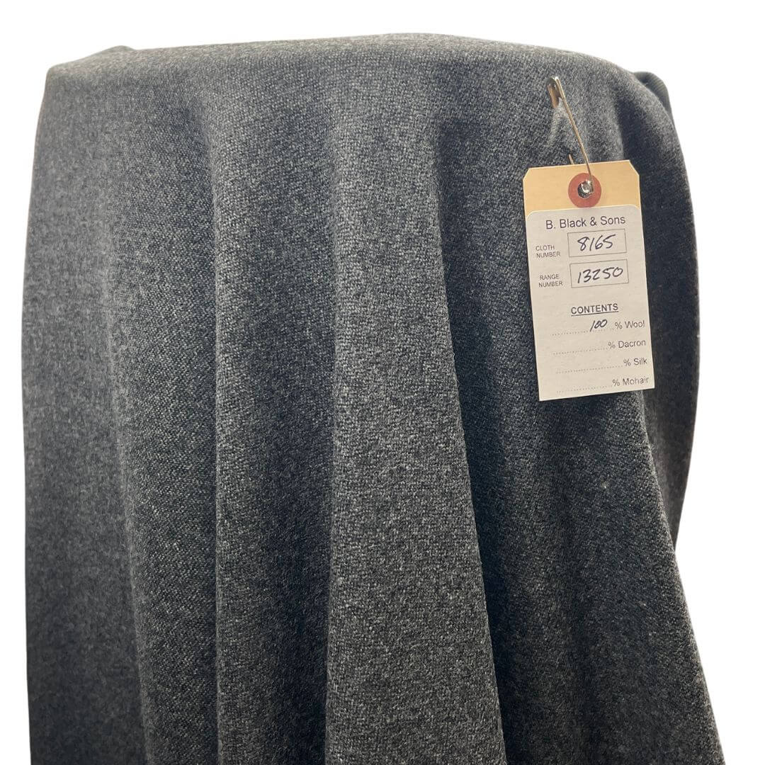 Grey Tweed Wool Fabric - Grey Tweed, 58" Width (1 Yard)