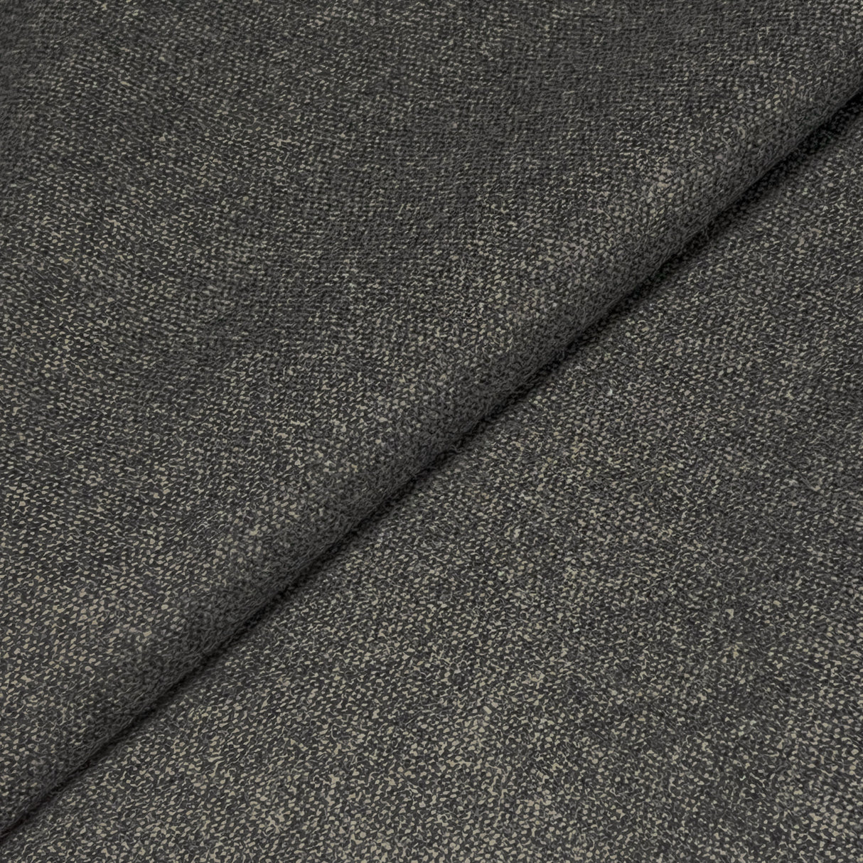 Grey Tweed Wool Fabric - Grey Tweed, 58" Width (1 Yard)