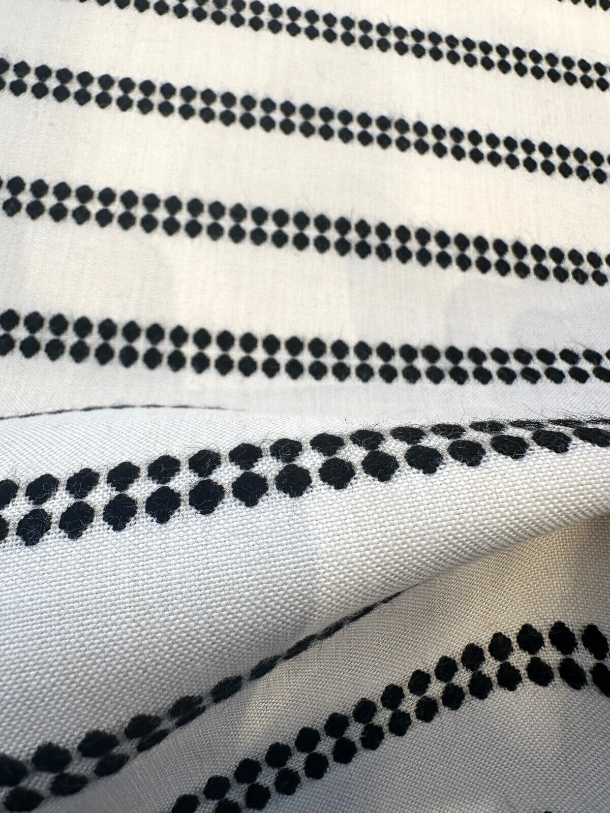 Journey Classic Stripe Acrylic Fabric - Ivory, Black Beige Stripes, 54" Width (1 Yard)