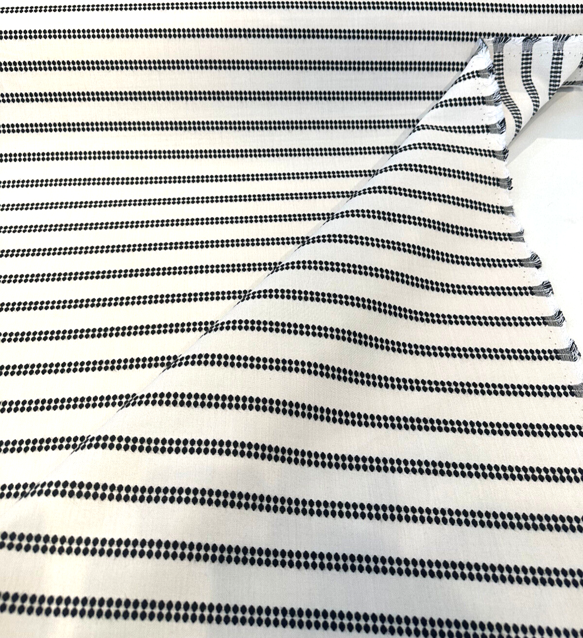 Journey Classic Stripe Acrylic Fabric - Ivory, Black Beige Stripes, 54" Width (1 Yard)