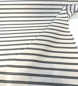Journey Classic Stripe Acrylic Fabric - Ivory, Black Beige Stripes, 54" Width (1 Yard)