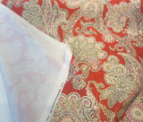 Waverly Grand Gesture Cotton Fabric - Red Fiesta Paisley Floral, 54" Width, 25.25" Vertical Repeat, 27" Horizontal Repeat (1 Yard)