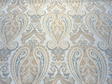 Chardonay Honey Damask Paisley Chenille Upholstery Fabric - Honey, Cream, Gray, 14" Horizontal Repeat, 25" Vertical Repeat (By The Yard)