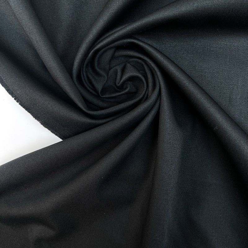 Black Cotton Twill Suit Fabric