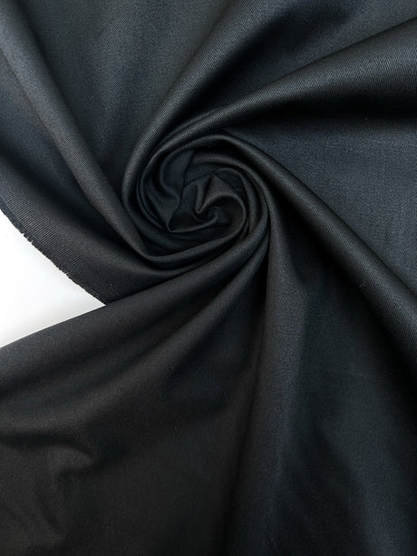 Black Cotton Twill Suit Fabric