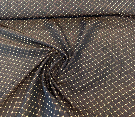 Heritage Brown Gold Diamond Honeycomb Backed Upholstery Fabric - Brown Gold Diamond Honeycomb Pattern, 55" Width (1 Yard)