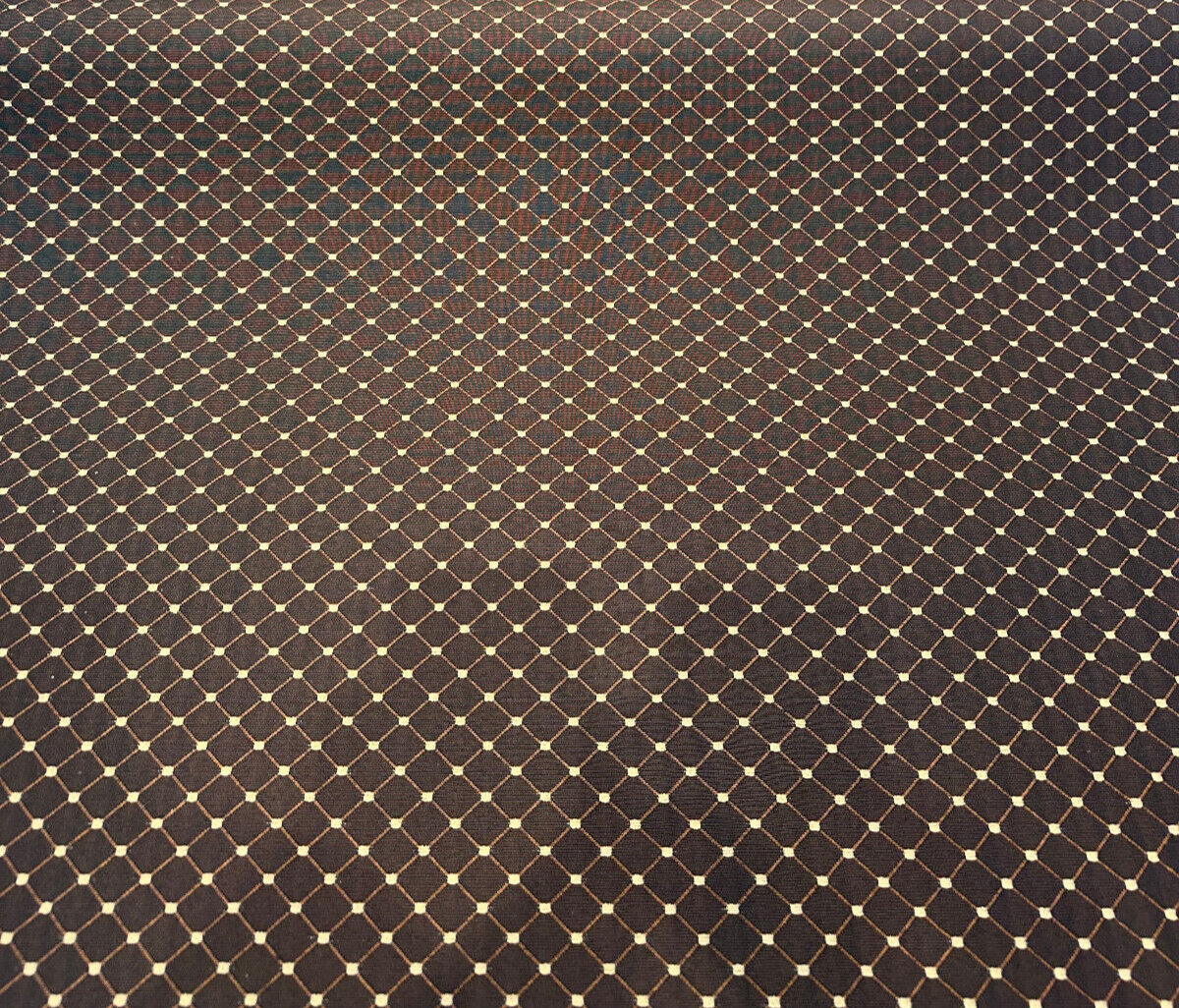 Heritage Brown Gold Diamond Honeycomb Backed Upholstery Fabric - Brown Gold Diamond Honeycomb Pattern, 55" Width (1 Yard)