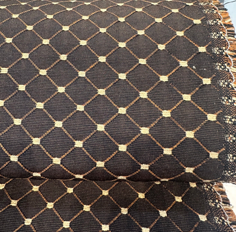 Heritage Brown Gold Diamond Honeycomb Backed Upholstery Fabric - Brown Gold Diamond Honeycomb Pattern, 55" Width (1 Yard)