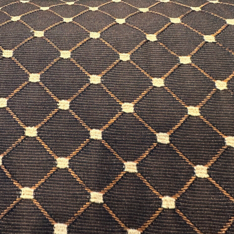 Heritage Brown Gold Diamond Honeycomb Backed Upholstery Fabric - Brown Gold Diamond Honeycomb Pattern, 55" Width (1 Yard)