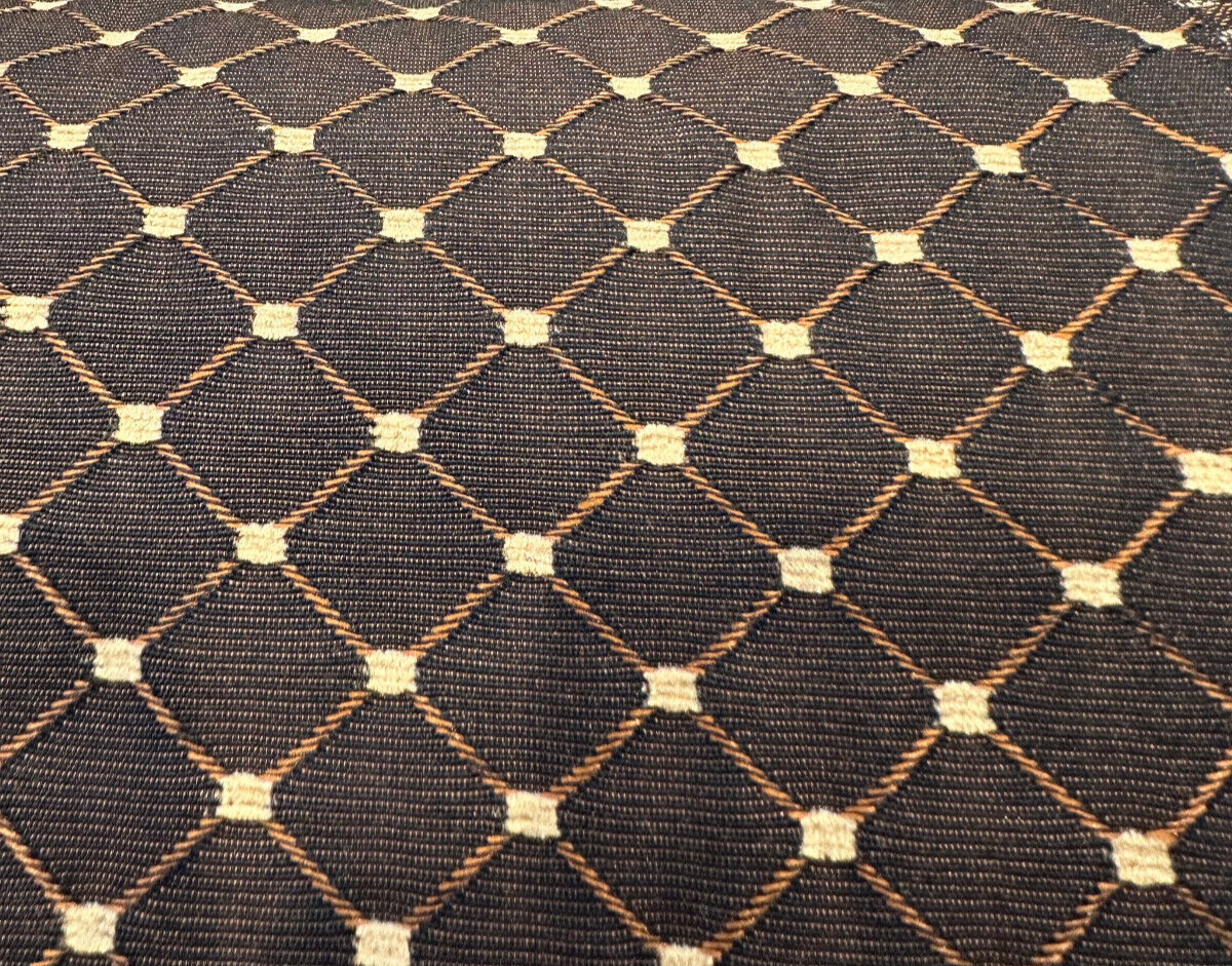 Heritage Brown Gold Diamond Honeycomb Backed Upholstery Fabric - Brown Gold Diamond Honeycomb Pattern, 55" Width (1 Yard)