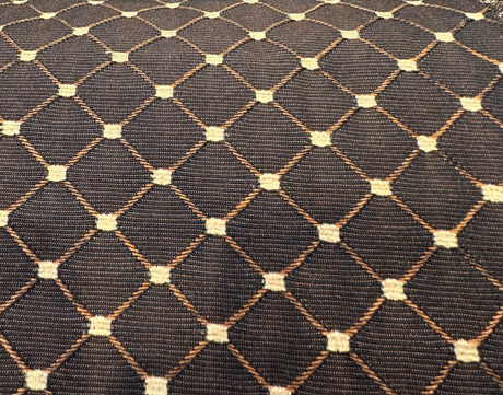 Heritage Brown Gold Diamond Honeycomb Backed Upholstery Fabric - Brown Gold Diamond Honeycomb Pattern, 55" Width (1 Yard)