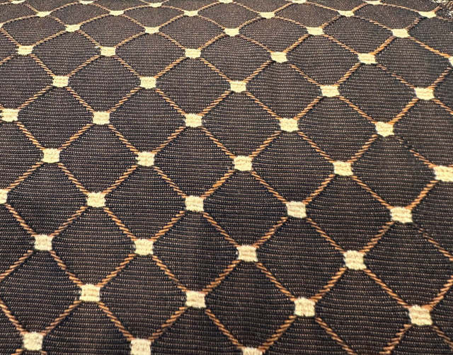 Heritage Brown Gold Diamond Honeycomb Backed Upholstery Fabric - Brown Gold Diamond Honeycomb Pattern, 55" Width (1 Yard)